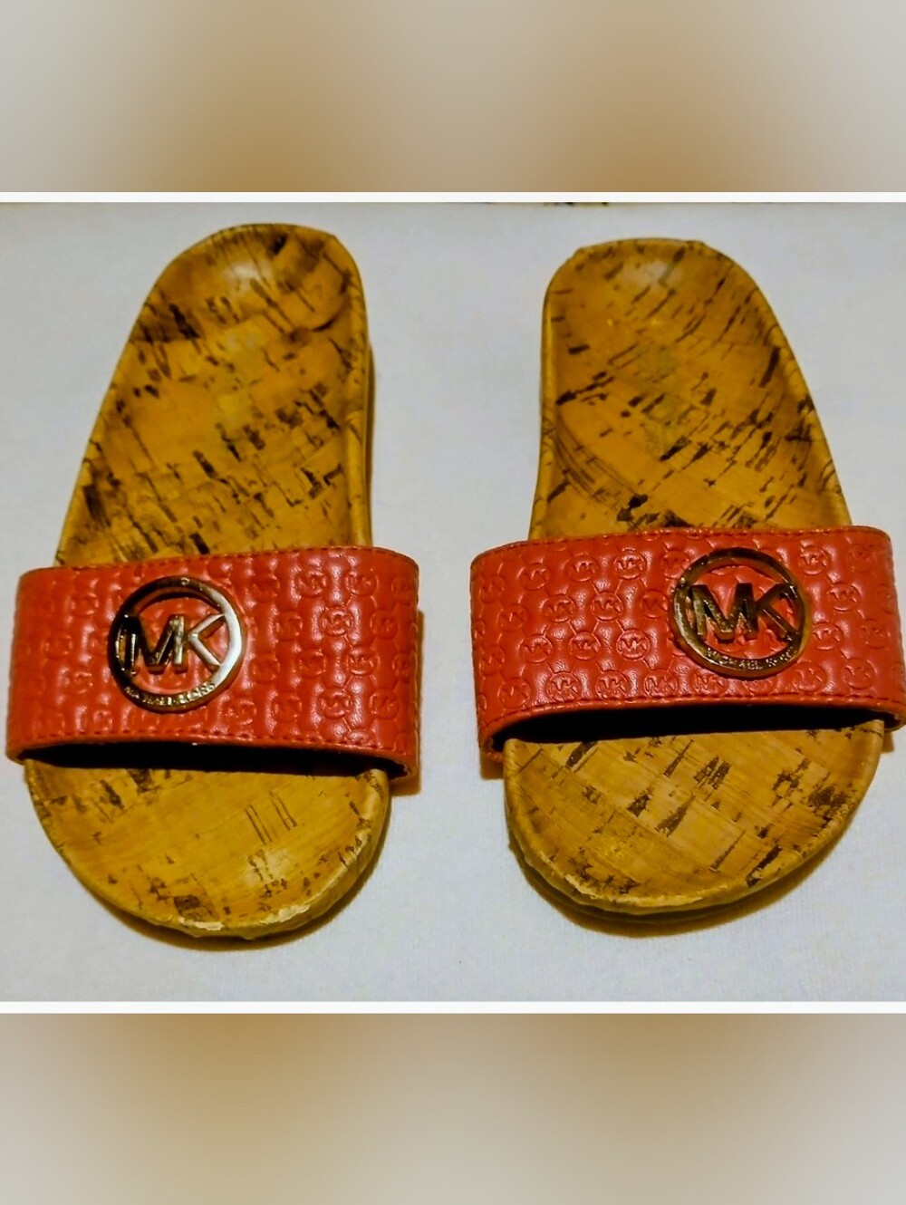 Michael Kors Red Cork Slide Sandals Girls Size 13-1